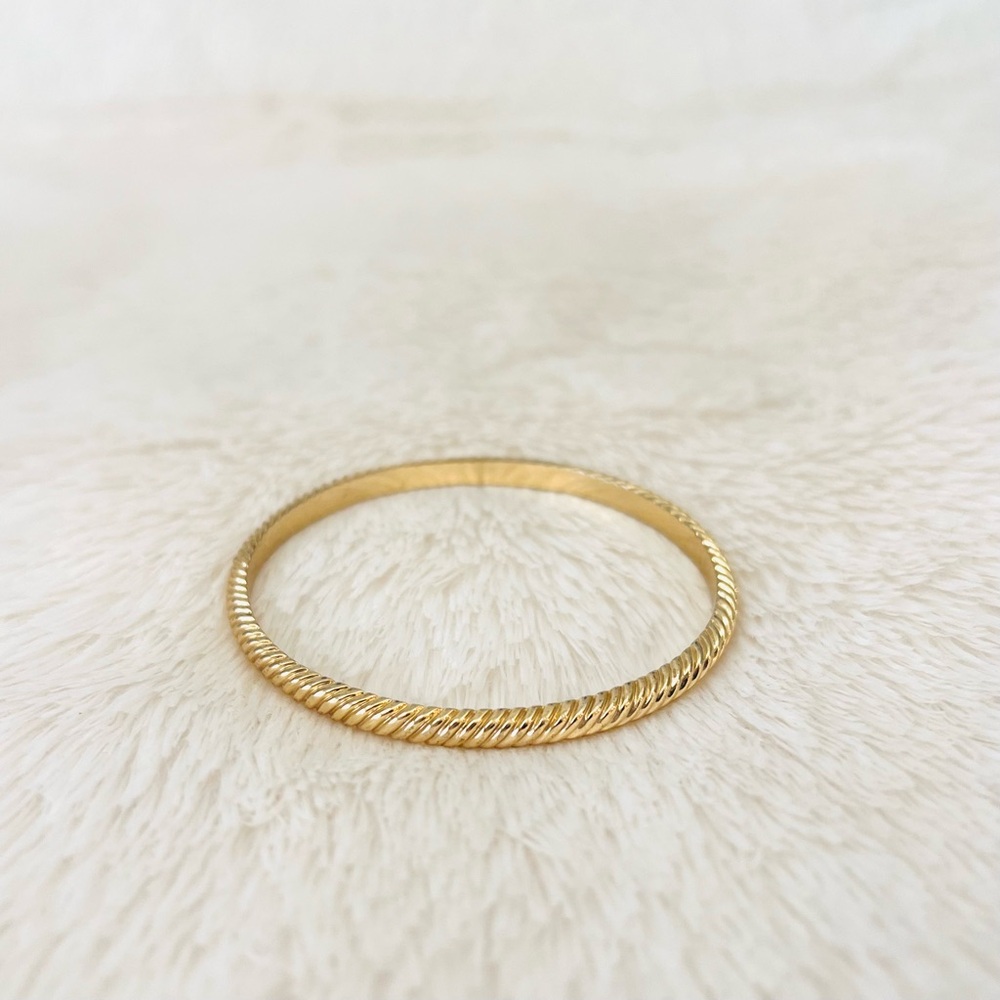 J. Crew Goldtoned Ribbed Bangle